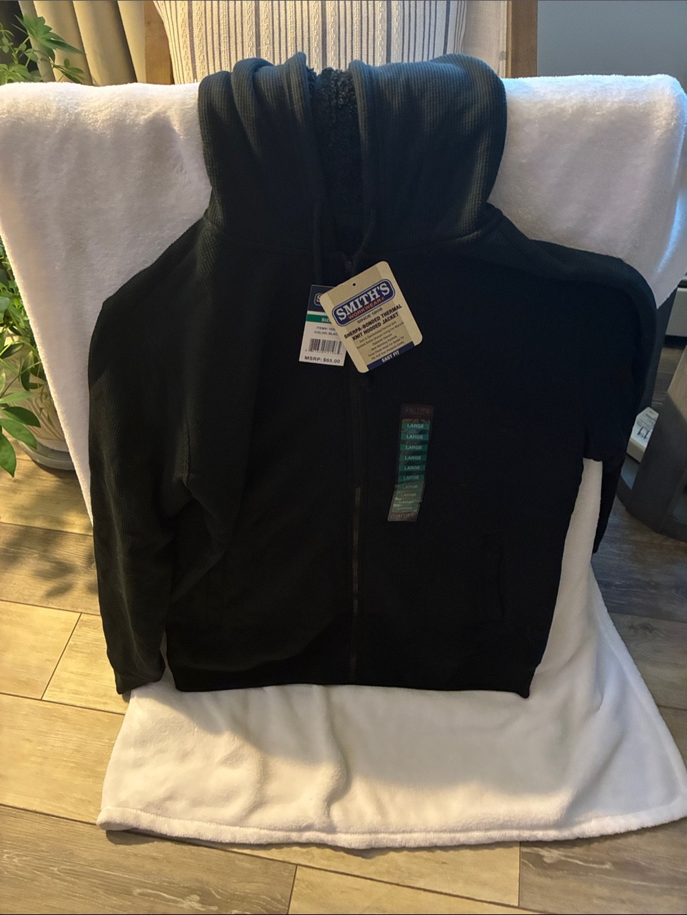 SMITH Black Hoodie with Full Zip
